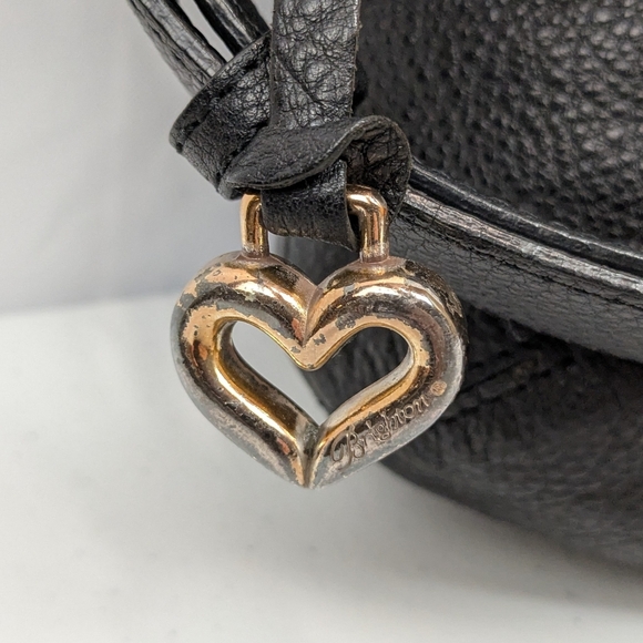 Vtg Brighton Purse Leather Black Embossed Croc Trim Shoulder Bag Fold Over - Picture 3 of 12